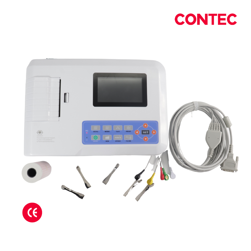 Electrocardiografo Veterinario, multicanal, Pantalla color 3.5", CONTEC