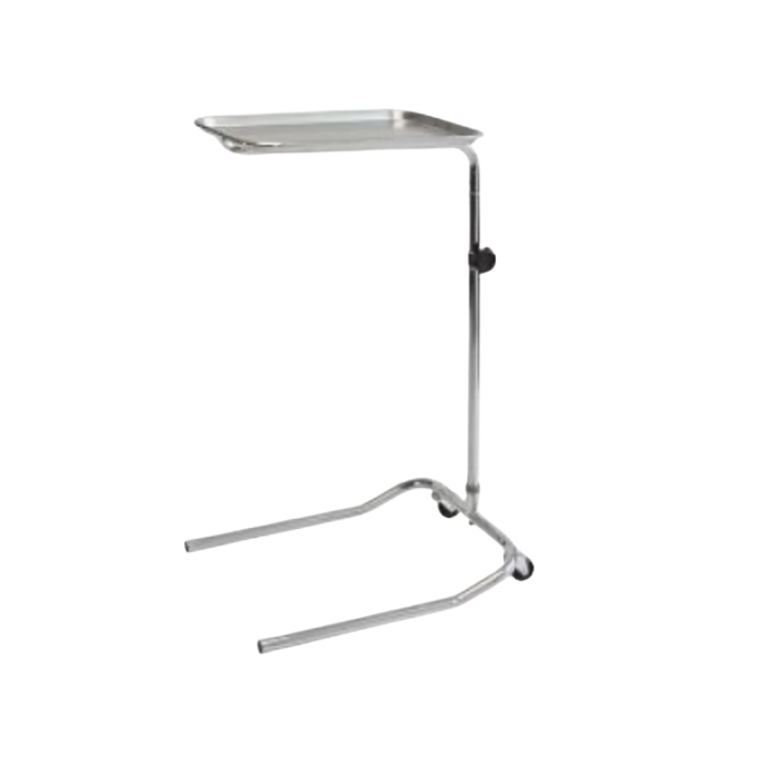 Mesa de Mayo acero inox, 2 ruedas y soporte, KI