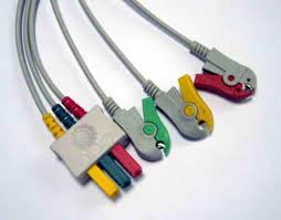 ECG 3 leads cable terminal, Adulto. clip PU, AHA. D100, Advanced