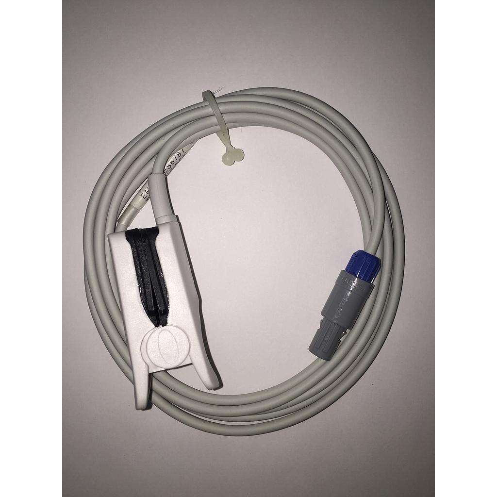 SpO2 Cable 6pin con Sensor clip adulto 2,5 mts. para PM2000 series, FM9000 series, VSM, Advanced
